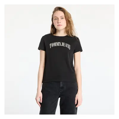 Póló Tommy Jeans Regular Floral Varsity Tee Black