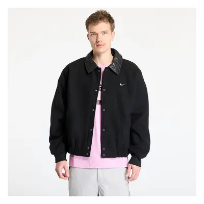 Kabát Nike Solo Swoosh Men's Wool Varsity Jacket Black/ Black/ Black/ White