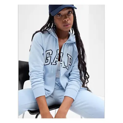 Pulóver GAP Logo Fullzip Hoodie Light Blue Shadow