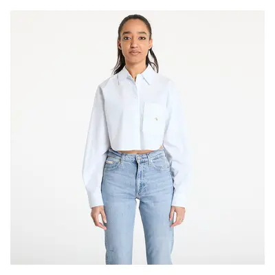 Ing Calvin Klein Jeans Woven Label Cropped Shirt Blue