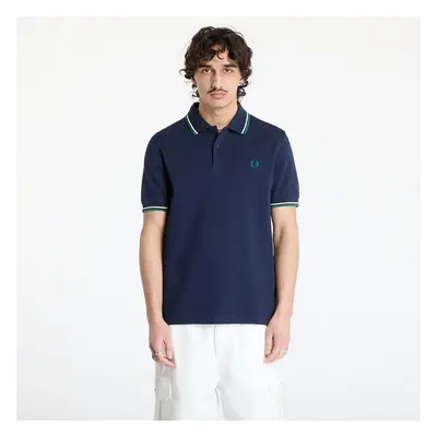 Póló FRED PERRY Twin Tipped Fred Perry Shirt Dark Carbon/ Light Ecru/ Label Green