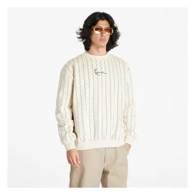 Pulóver Karl Kani Small Signature Ziczac Pinstripe Crew Off White/ Black