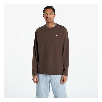 Póló Nike Solo Swoosh Men's Long Sleeve Top Baroque Brown/ White