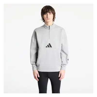 Pulóver adidas Z.N.E. Half Zip Hoodie Grey/ Medium Grey Heather