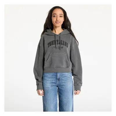 Pulóver Tommy Jeans Boxy Crop Varsity Hoodie Black