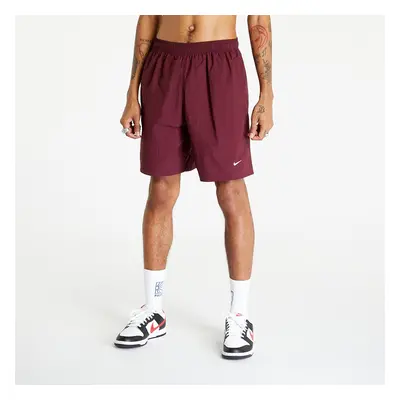 Sort Nike Solo Swoosh Woven Shorts Night Maroon/ White