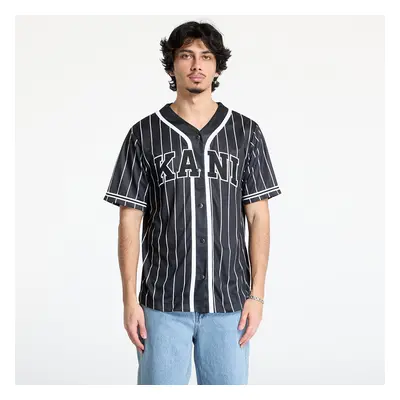 Ing Karl Kani Serif Pinstripe Baseball Shirt Black/ White