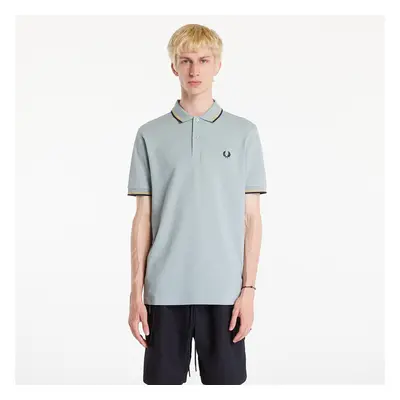 Póló FRED PERRY The Twin Tipped Polo Short Sleeve Tee Silver Blue/ Dark Caramel/ Black