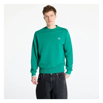 Pulóver FRED PERRY Crew Neck Sweatshirt Label Green