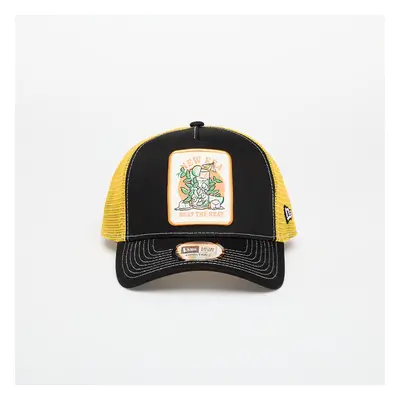 Baseball sapka New Era 9FORTY Af Trucker Summer Patch Black/ Grilled Yellow