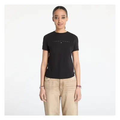 Póló Tommy Jeans Slim Tonal Linear Tee Black