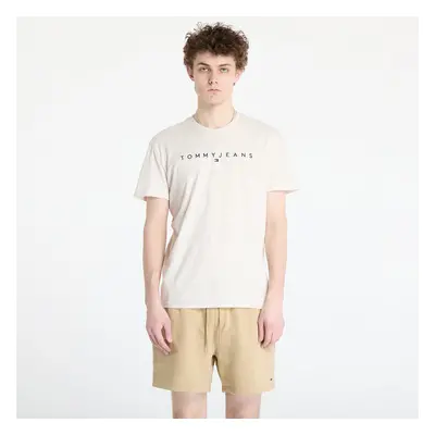 Póló Tommy Jeans Regular Linear Logo Tee Beige