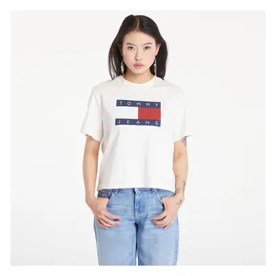 Póló Tommy Jeans Flag Badge Boxy Fit T-Shirt Ancient White