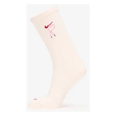 Nike Everyday Plus Dri-FIT Cushioned Crew Socks 1-Pack Sail/ Pink Foam/ University Red