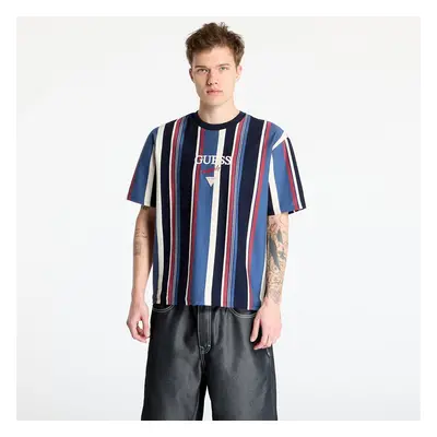 Póló GUESS Go Vertical Stripe Tee Pennant Blue Multi