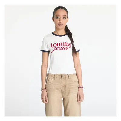 Póló Tommy Jeans Slim Script Tee White