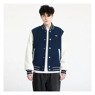 Kabát Tommy Jeans Wool Blend Varsity Jacket Blue