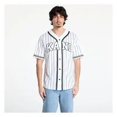 Ing Karl Kani Serif Pinstripe Baseball Shirt White/ Black