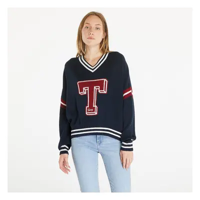 Pulóver Tommy Jeans Letterman Sweater Blue