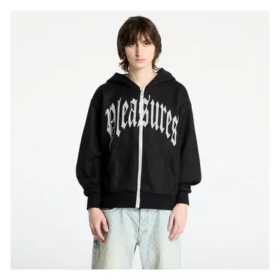 Pulóver PLEASURES Twitch Knitted Zip Hoodie Black