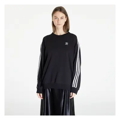 Pulóver adidas Stripes Oversized Crew Sweatshirt Black