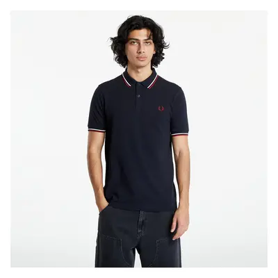 Póló FRED PERRY Twin Tipped Shirt Navy/ Snow white/ Bntred