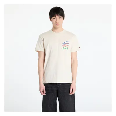 Póló Tommy Jeans Regular Twisted Sign Tee Beige