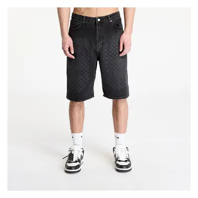 Sort Daily Paper Laser Monogram Denim Shorts Black