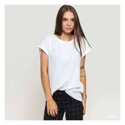 Póló Urban Classics Ladies Organic Extended Shoulder Tee White