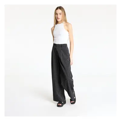 Nadrágok Urban Classics Ladies Pinstripe Wide Leg Trousers Dark Grey/ White