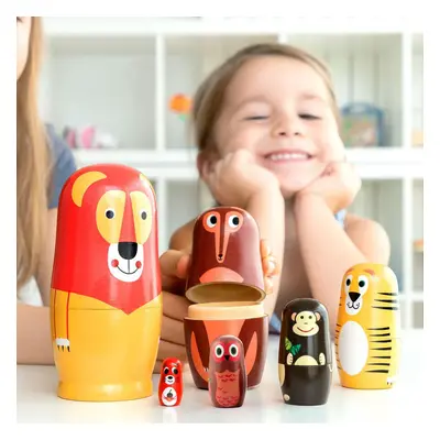 Fából készült Matryoshka állati figurákkal Funimals InnovaGoods 11 Darabok