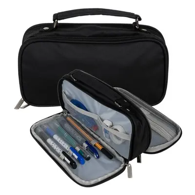 Double extendable pencil case - black Maaleo 24516