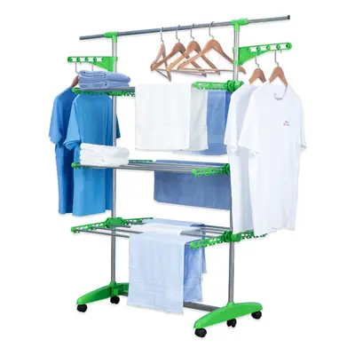 Herzberg 3-Tier Clothes Laundry Drying Rack Green