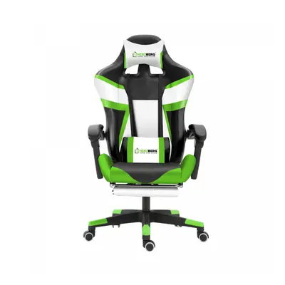 Herzberg HG-8082: Tri-color Gaming and Office Chair with T-shape Accent Green