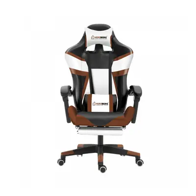 Herzberg HG-8082: Tri-color Gaming and Office Chair with T-shape Accent Coffee