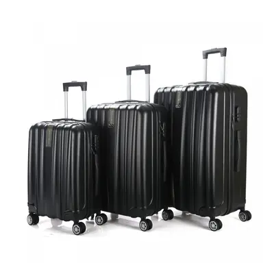 Royalty Line RL-LTS18706: Set of 3 Heavy-Duty Travel Suitcases Black