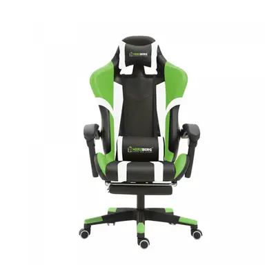 Herzberg HG-8083: Tri-color Gaming and Office Chair with Linear Accent Green