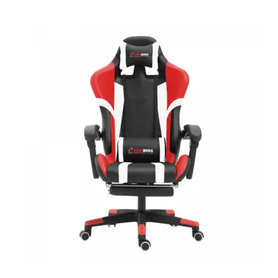 Herzberg HG-8083: Tri-color Gaming and Office Chair with Linear Accent Red