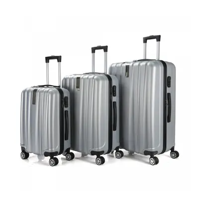 Royalty Line RL-LTS18706: Set of 3 Heavy-Duty Travel Suitcases Gray