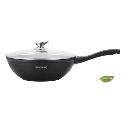 Royalty Line RL-BW30M: Marble Coated Cooking Wok Pan - 30cm