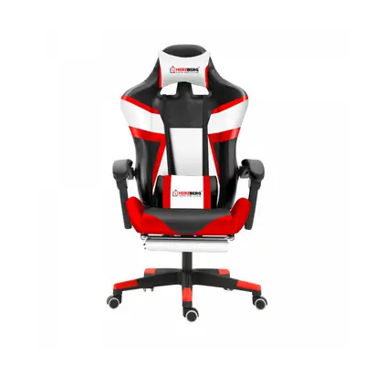 Herzberg HG-8082: Tri-color Gaming and Office Chair with T-shape Accent Red