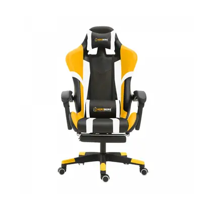 Herzberg HG-8083: Tri-color Gaming and Office Chair with Linear Accent Yellow