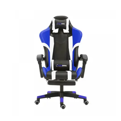 Herzberg HG-8083: Tri-color Gaming and Office Chair with Linear Accent Blue