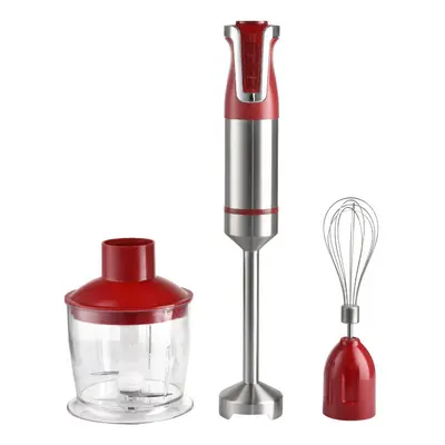 Royalty Line RL-ESMS800RED: 3-in-1 Hand Blender Set - Power Whisk, Immersion Blender, Chopper - 