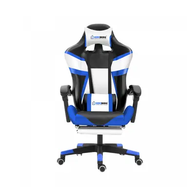 Herzberg HG-8082: Tri-color Gaming and Office Chair with T-shape Accent Blue