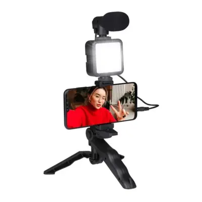 Grundig ED-38135: 3 az 1-ben Selfie Studio Vlogging Kit világítással, mikrofonnal és állvánnyal