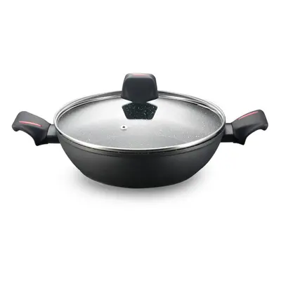 Royalty Line RL-FSC28: 28cm Die-Cast Greblon Mable Deep Frying Pan - 4.5L