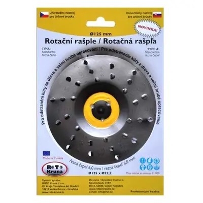 Forgó reszelő 125x22,2mm - extra vastag penge 6,0mm, A típus