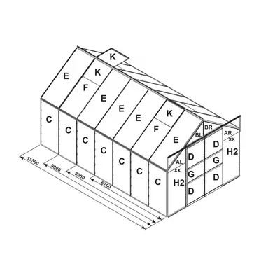 Csere üvegezés üvegházhoz VITAVIA URANUS 8300 PC 6 mm LG2540 6 mm LG2540