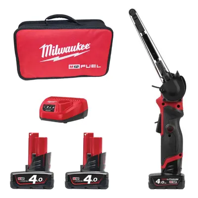 Milwaukee M12 FBFL13-402B vezetékes szalagcsiszoló, 13 x 457 mm, 2x Aku (12V, 4,0 Ah), 493348096